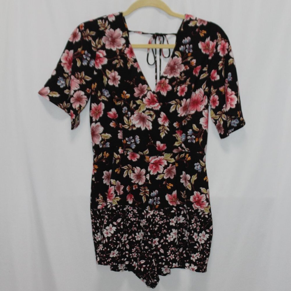 Trixxi Clothing Company Black and Floral Romper